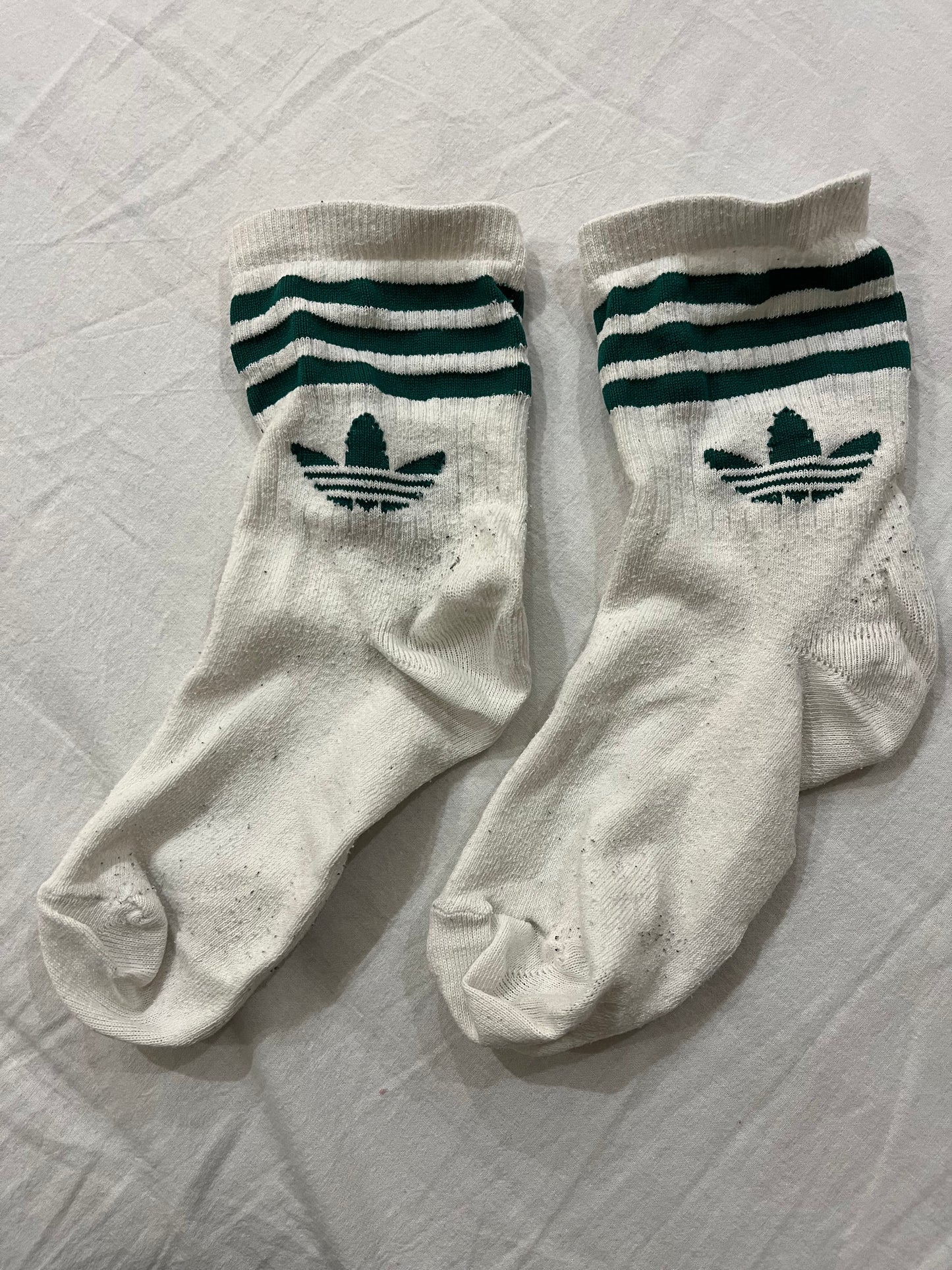 White Adidas crew socks