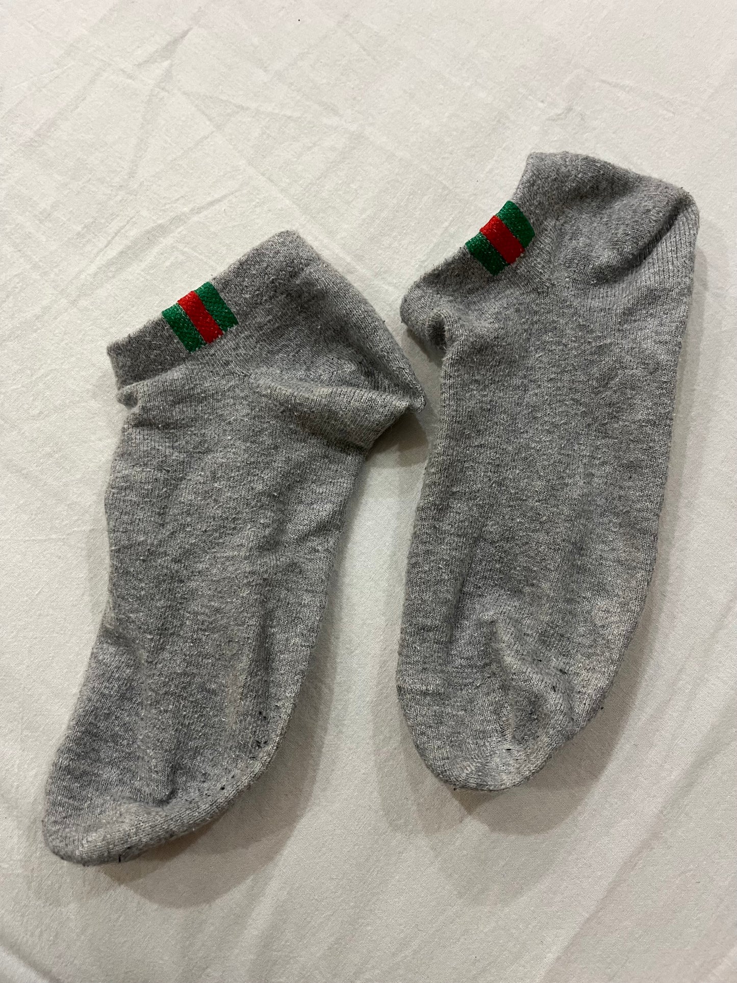 Grey Gucci-like ankle socks