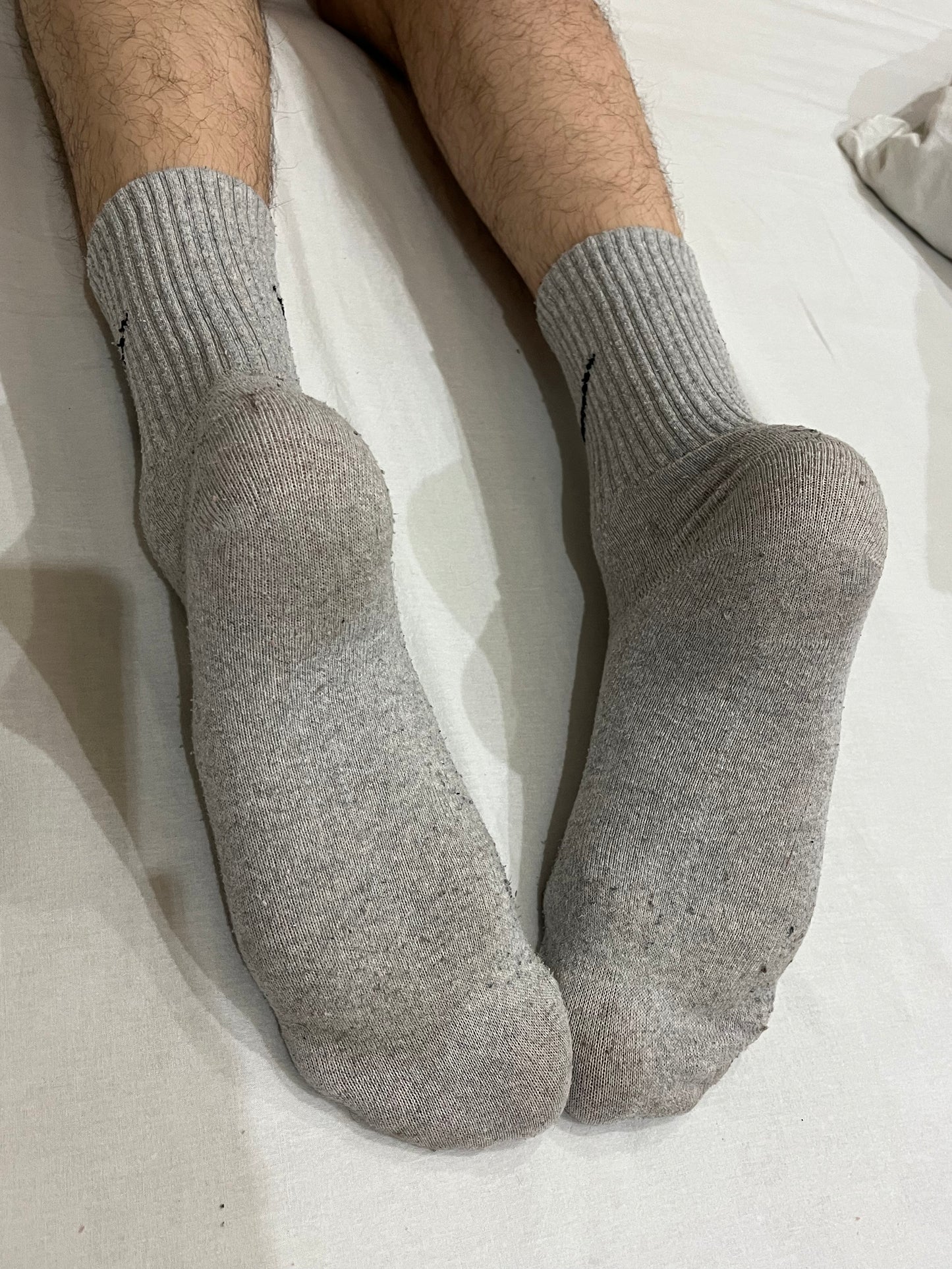 Grey Nike crew socks