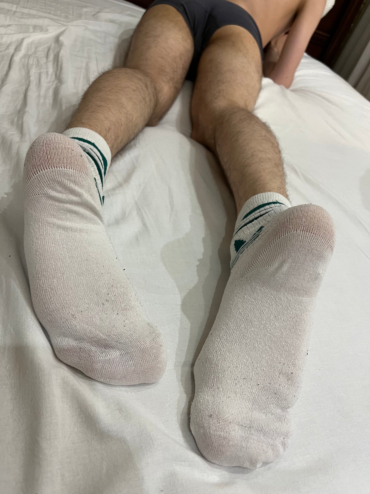White Adidas crew socks