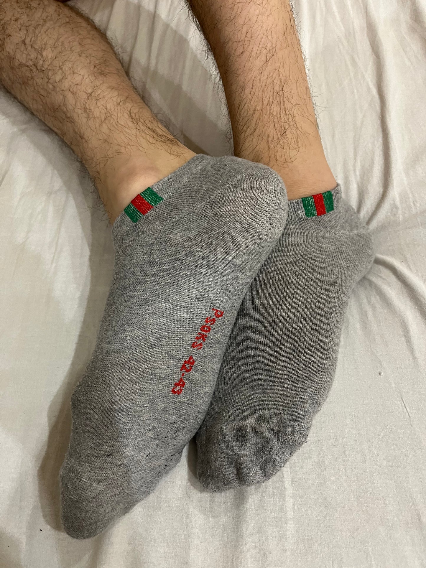 Grey Gucci-like ankle socks