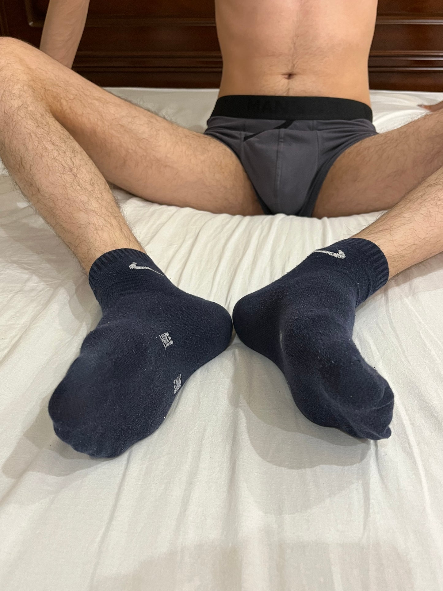 Dark-blue Nike short crew socks