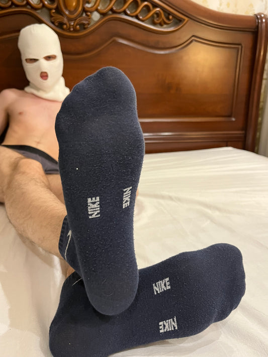 Dark-blue Nike short crew socks