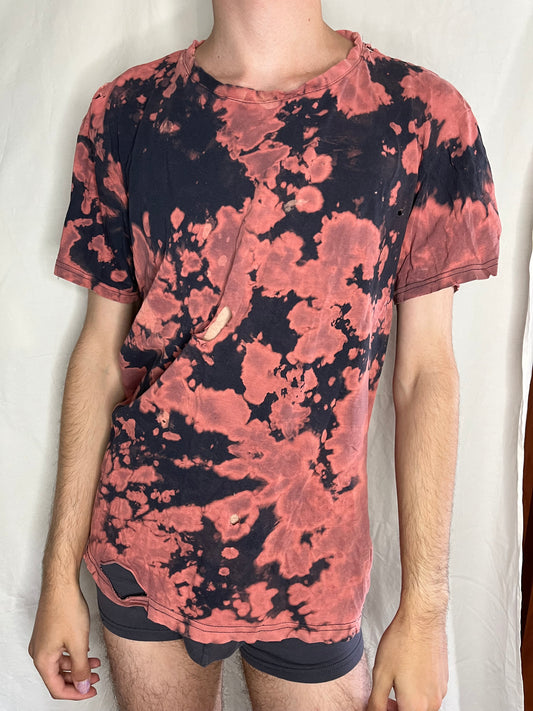 Extra-old orange & black tie-die T-shirt