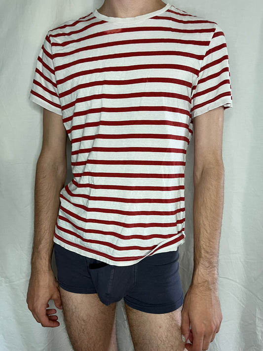 White red-striped H&M T-shirt