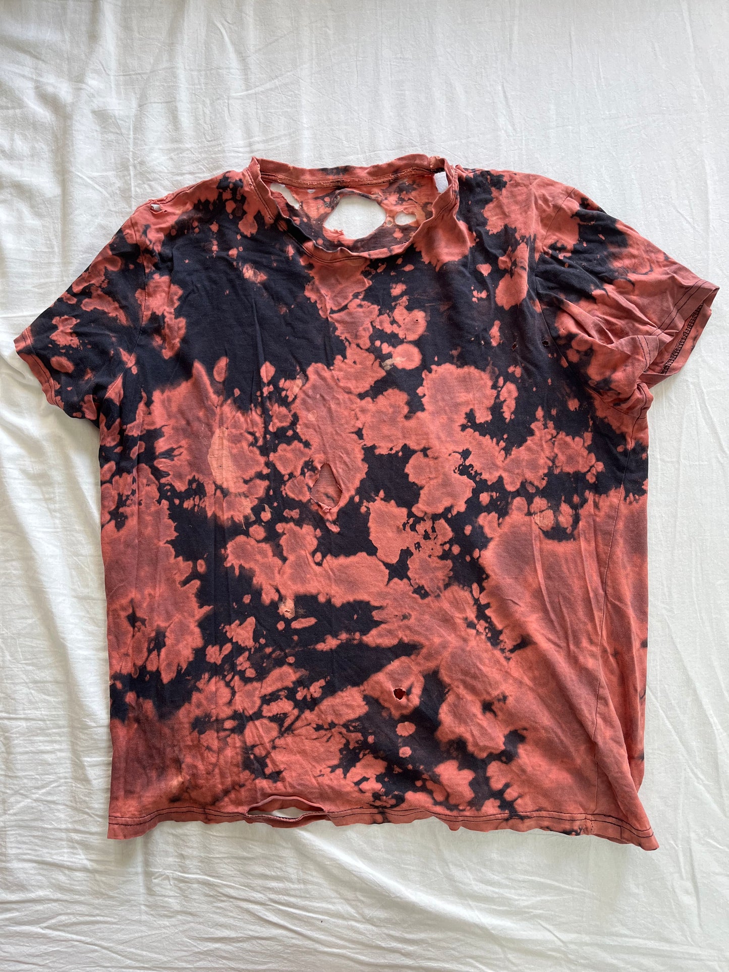 Extra-old orange & black tie-die T-shirt