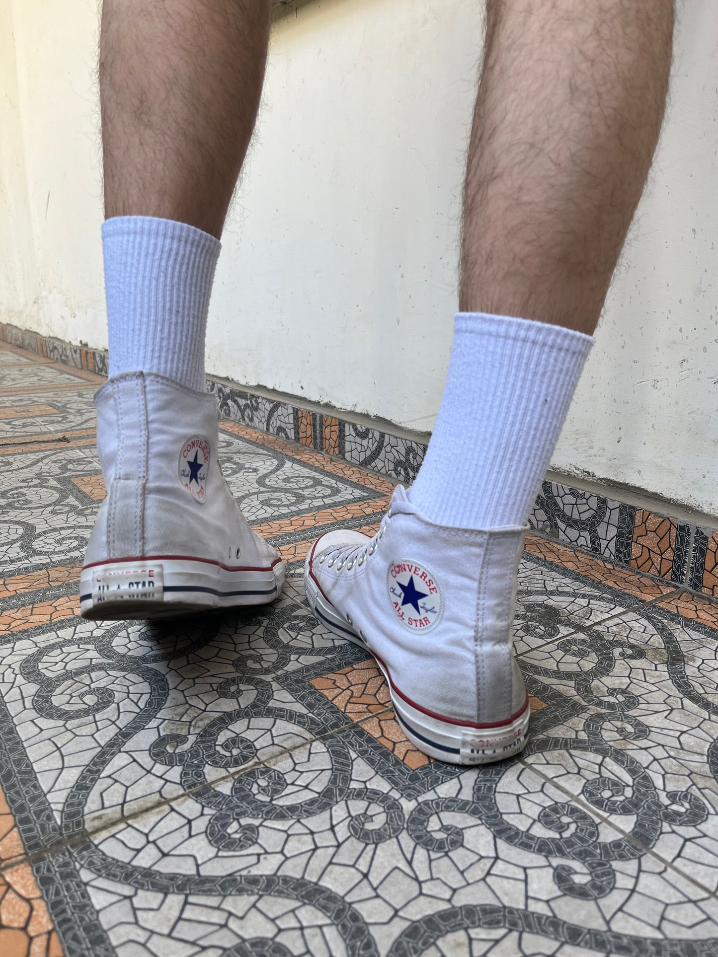 White Converse trainers