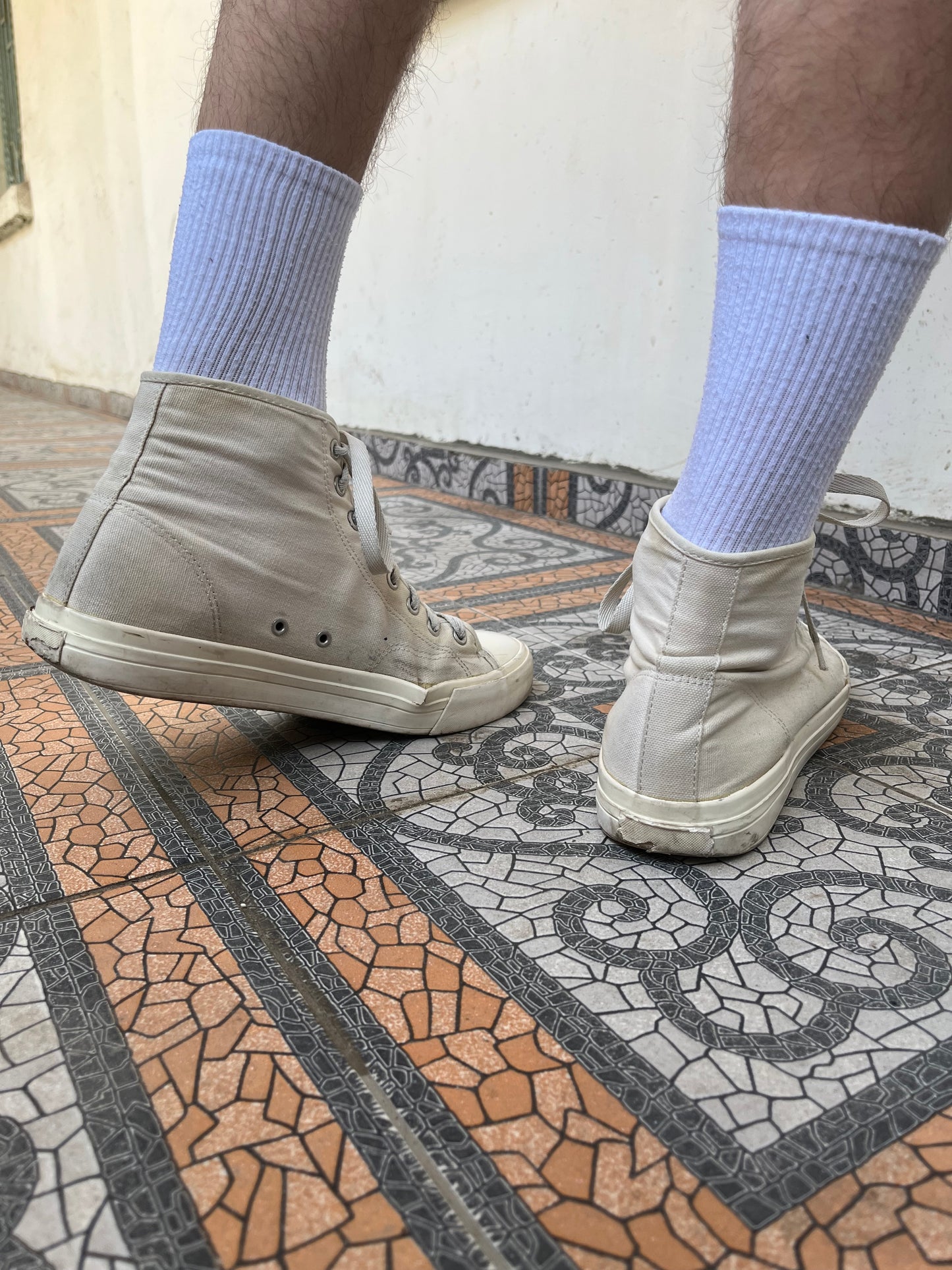 White H&M trainers